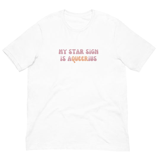 "My Star Sign Is Aqueerius" Unisex Short Sleeve Tee